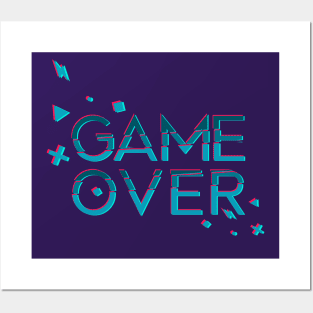 Game Over Gamer Rgb Glitch Posters and Art